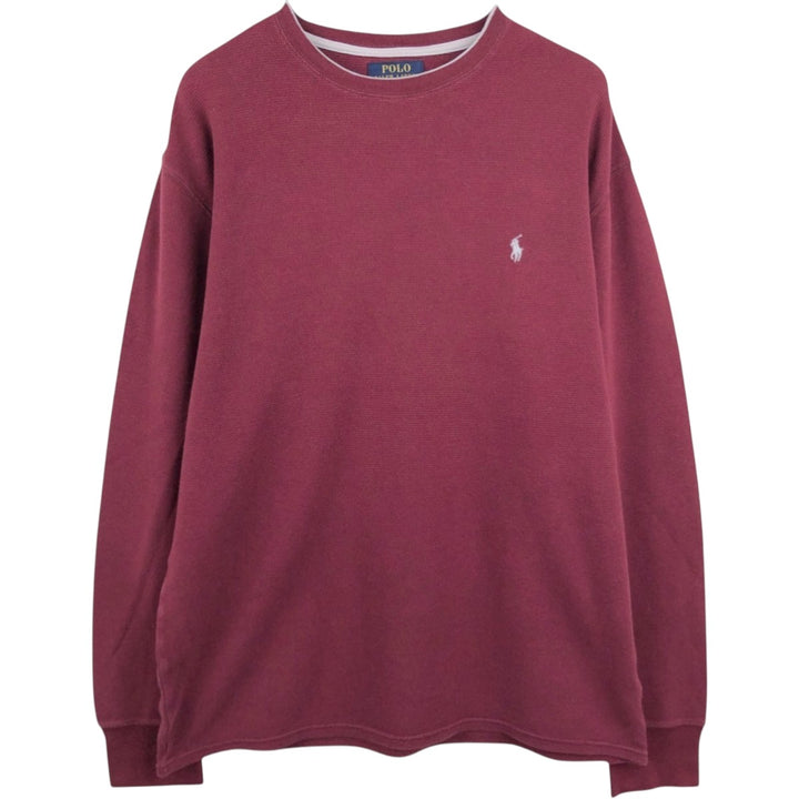 Ralph Lauren POLO RALPH LAUREN Thermal Long T-shirt Waffle Men's XL cotton burgundy type Vintage Second Hand