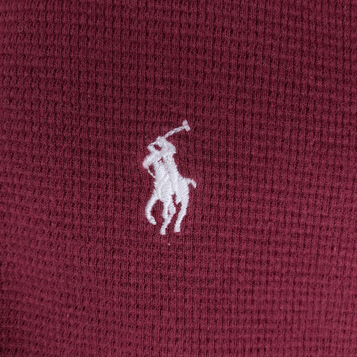 Ralph Lauren POLO RALPH LAUREN Thermal Long T-shirt Waffle Men's XL cotton burgundy type Vintage Second Hand