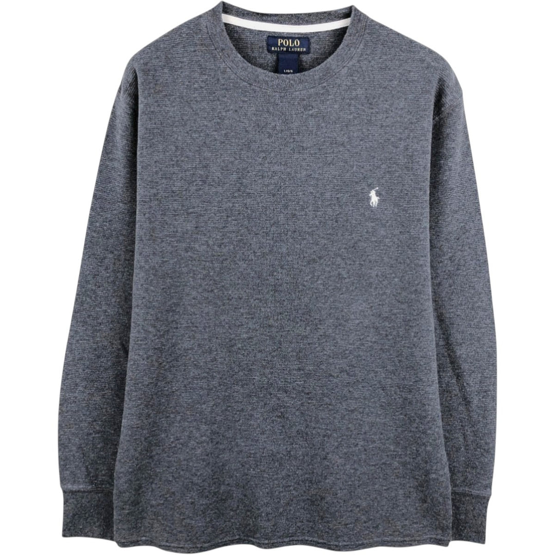 Ralph Lauren POLO RALPH LAUREN Thermal Ron T Waffle Men's L size cotton Charcoal Vintage Second Hand