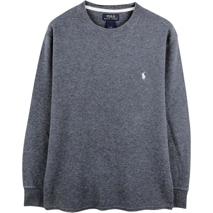 Ralph Lauren POLO RALPH LAUREN Thermal Ron T Waffle Men's L size cotton Charcoal Vintage Second Hand