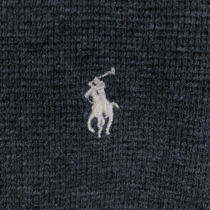 Ralph Lauren POLO RALPH LAUREN Thermal Ron T Waffle Men's L size cotton Charcoal Vintage Second Hand
