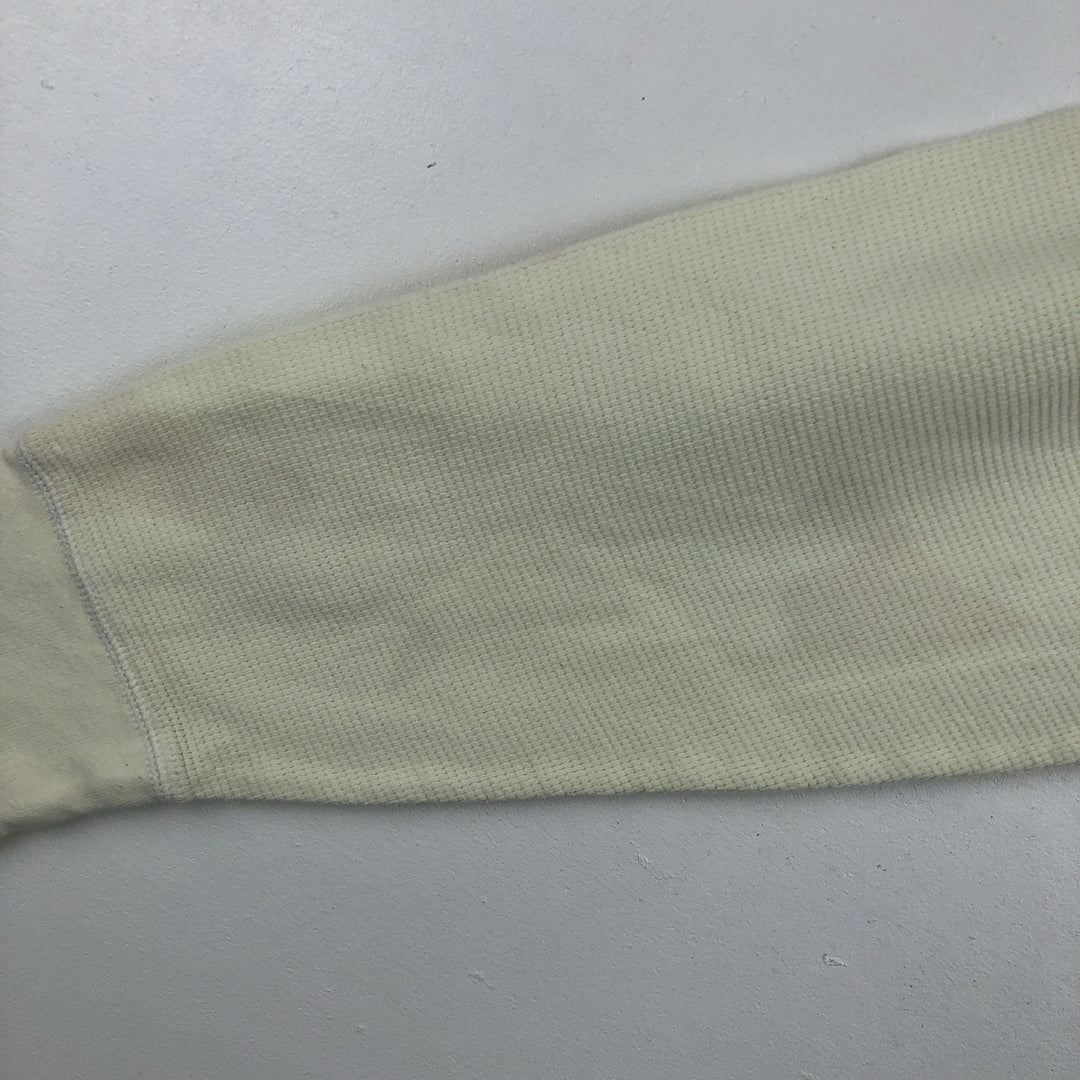 Ralph Lauren POLO RALPH LAUREN V-neck thermal long sleeve T-shirt waffle men's XL size cotton lemon yellow Vintage Second Hand