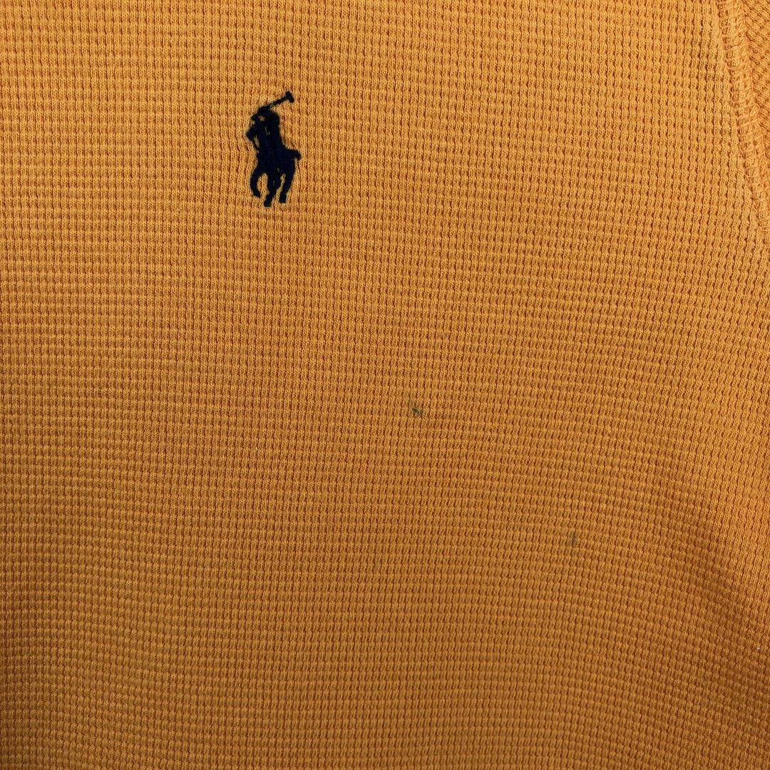 Ralph Lauren POLO RALPH LAUREN Thermal Long T-shirt Waffle Men's M size cotton orange type Vintage Second Hand