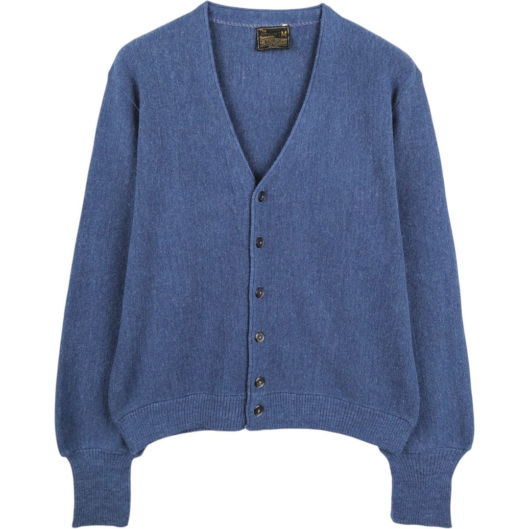 70s-80'S JCPenney Sweater Acrylic Knit Cardigan, Men's Size M (approx.), Vintage Oron Acrylic blue type Vintage Second Hand