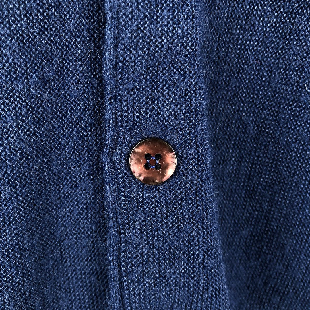 1970'S Sears Kings Road Acrylic Knit Cardigan, Men's Size M (approx.), Vintage Oron Acrylic navy blue type Vintage Second Hand