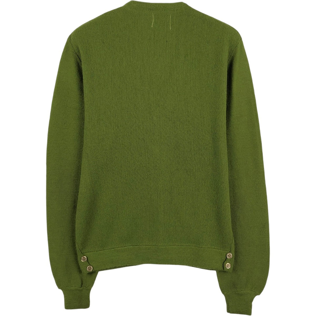 BRENT Acrylic Knit Cardigan, Made in USA, Men's Size M (approx.) Oron Acrylic green type Vintage Second Hand