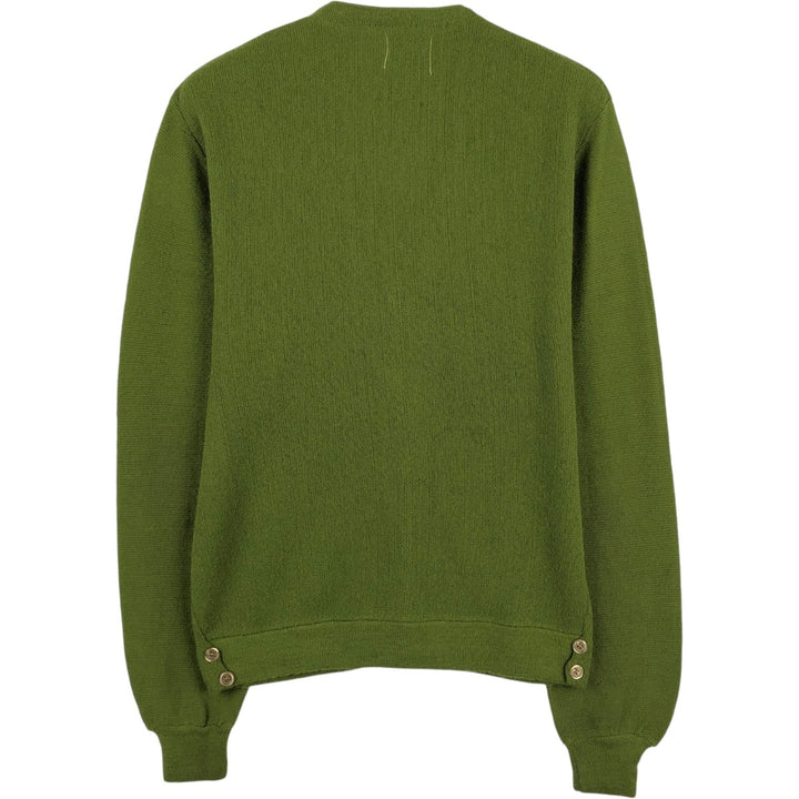 BRENT Acrylic Knit Cardigan, Made in USA, Men's Size M (approx.) Oron Acrylic green type Vintage Second Hand