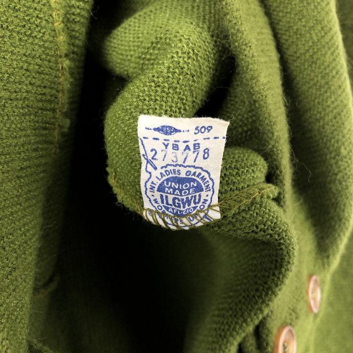 BRENT Acrylic Knit Cardigan, Made in USA, Men's Size M (approx.) Oron Acrylic green type Vintage Second Hand