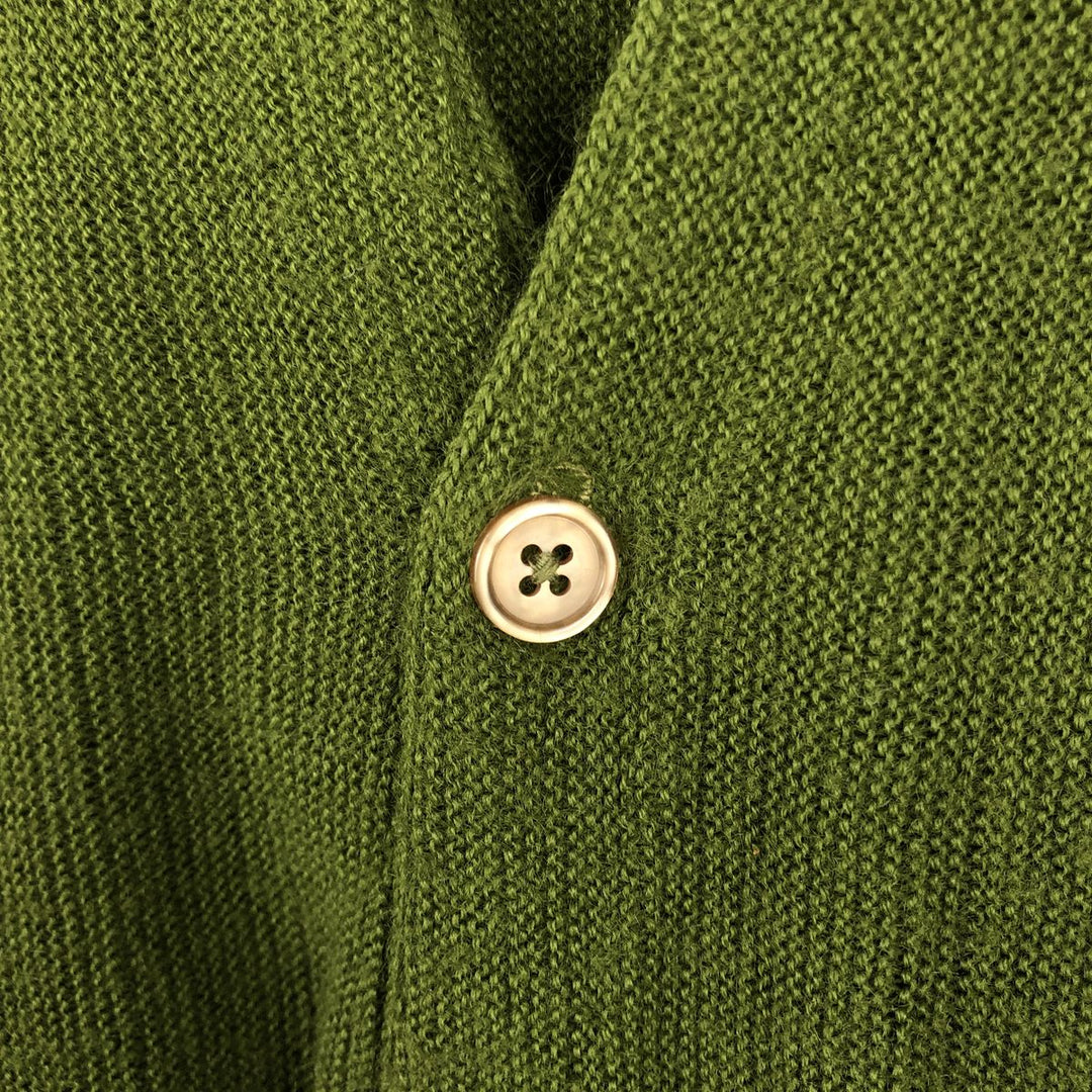 BRENT Acrylic Knit Cardigan, Made in USA, Men's Size M (approx.) Oron Acrylic green type Vintage Second Hand
