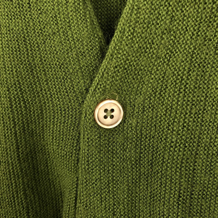 BRENT Acrylic Knit Cardigan, Made in USA, Men's Size M (approx.) Oron Acrylic green type Vintage Second Hand