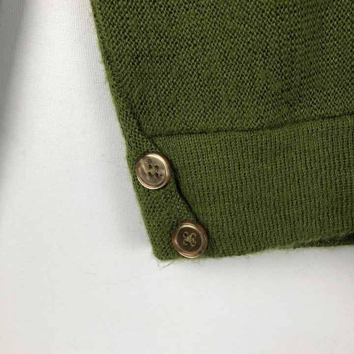 BRENT Acrylic Knit Cardigan, Made in USA, Men's Size M (approx.) Oron Acrylic green type Vintage Second Hand