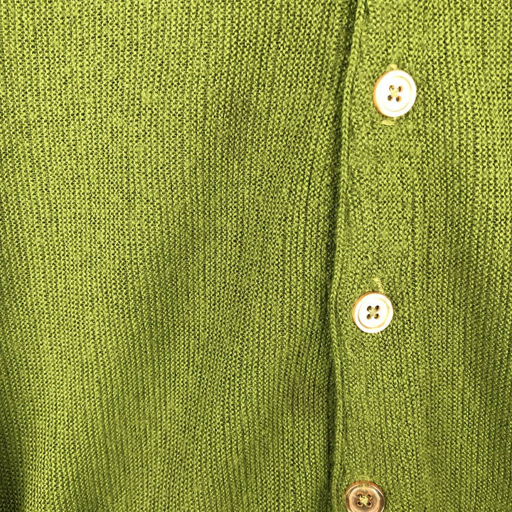 BRENT Acrylic Knit Cardigan, Made in USA, Men's Size M (approx.) Oron Acrylic green type Vintage Second Hand