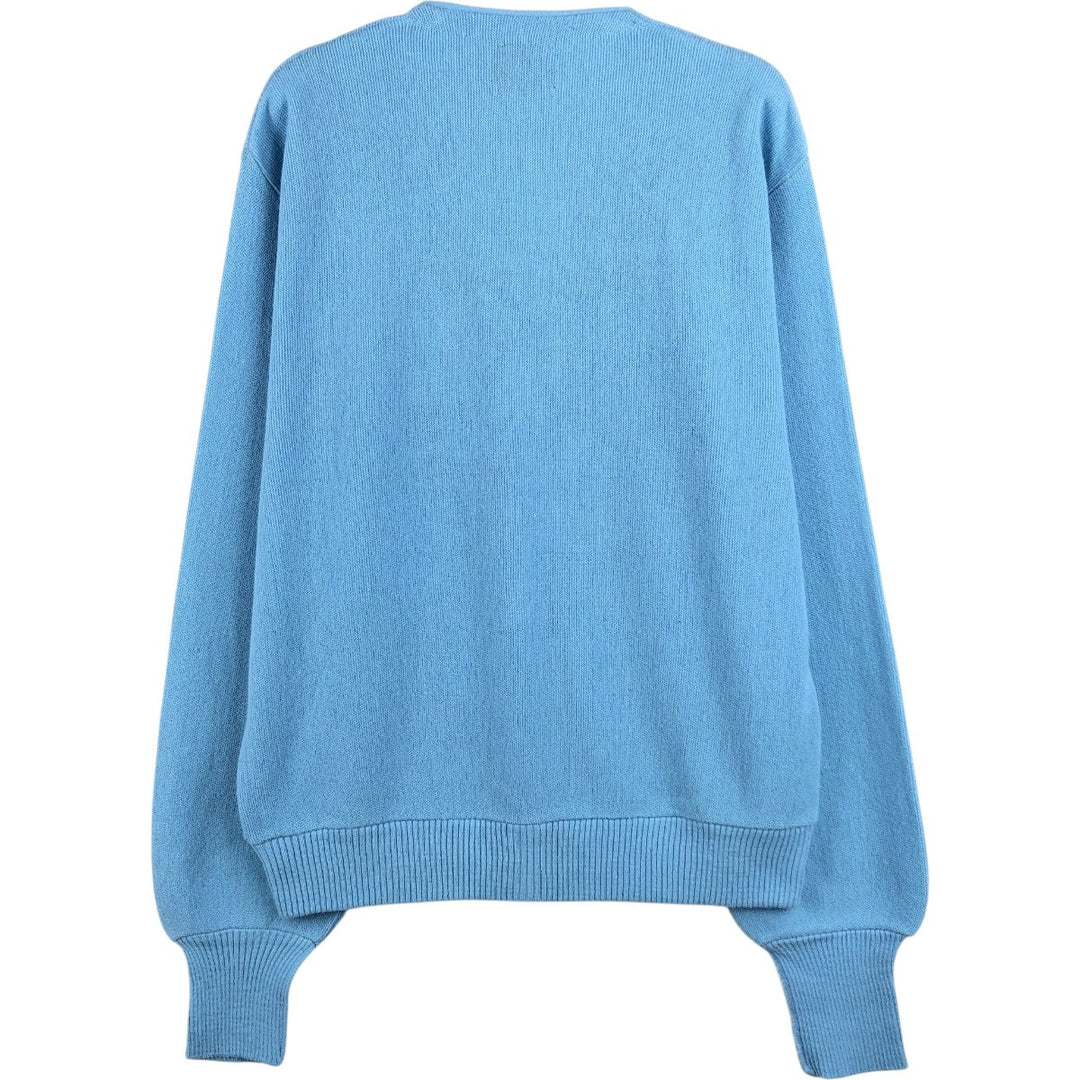 1980'S Arnold Palmer Acrylic Knit Cardigan, Made in USA, Men's Size M (approx.), Vintage Oron Acrylic Blue type light blue Vintage Second Hand