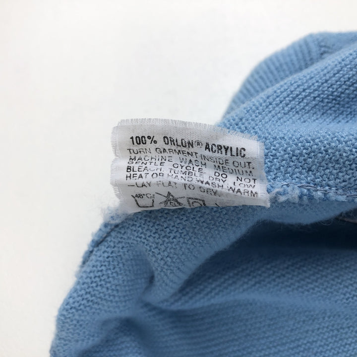 1980'S Arnold Palmer Acrylic Knit Cardigan, Made in USA, Men's Size M (approx.), Vintage Oron Acrylic Blue type light blue Vintage Second Hand