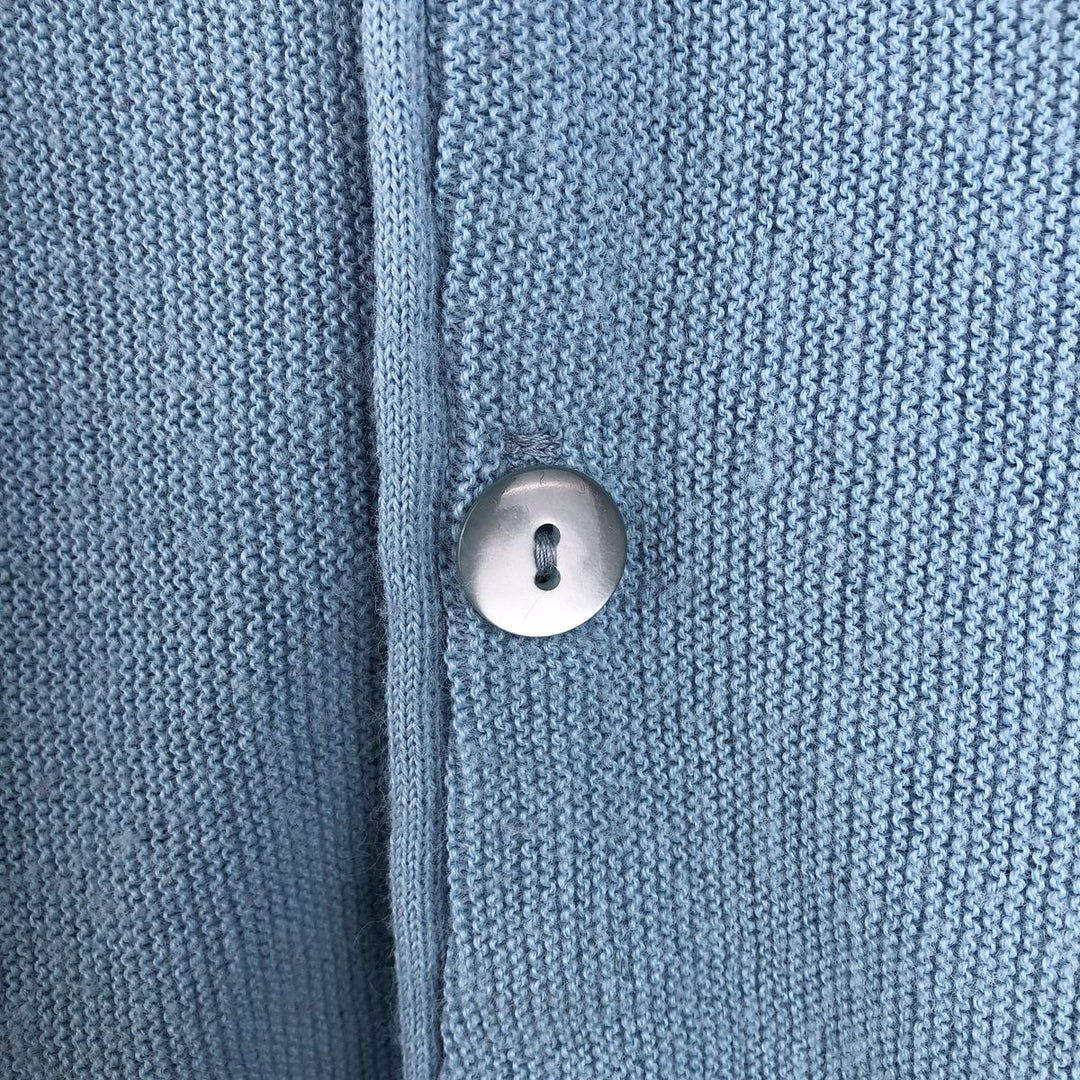 1980'S Arnold Palmer Acrylic Knit Cardigan, Made in USA, Men's Size M (approx.), Vintage Oron Acrylic Blue type light blue Vintage Second Hand