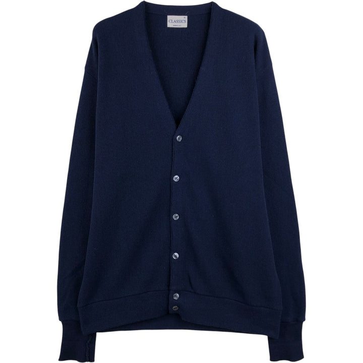 90'S CLASSICS knit cardigan, made in USA, men's size XL equivalent, vintage. unclear navy blue type Vintage Second Hand