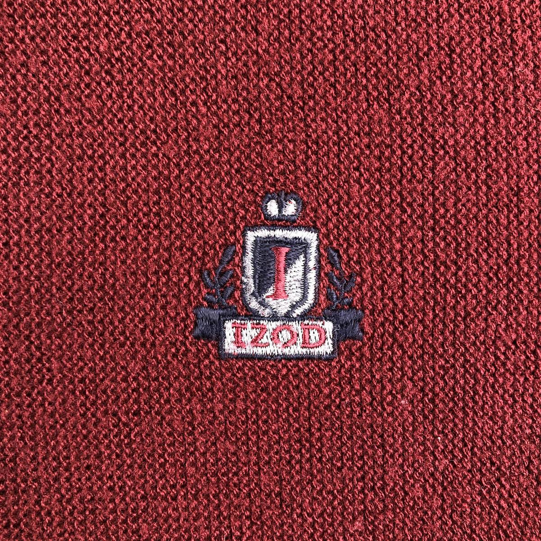 90'S IZOD Cardigan, Made in USA, Men's XL equivalent, Vintage unclear burgundy type Vintage Second Hand