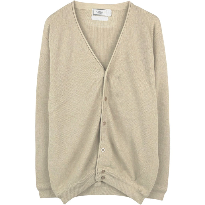 90'S Classics by Palmland Acrylic Knit Cardigan, Made in USA, Men's XL equivalent, Vintage acrylic Beige type Vintage Second Hand