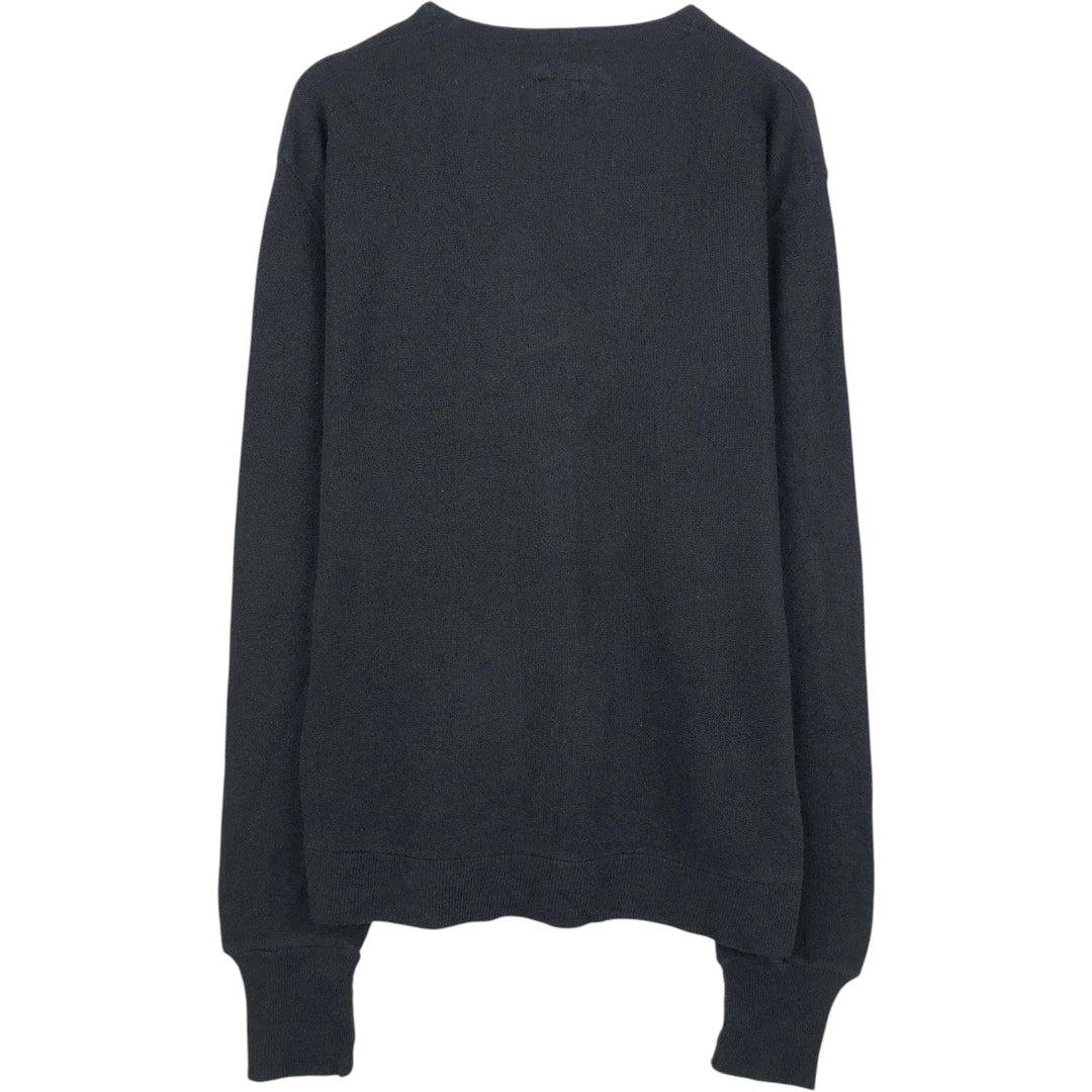 IZOD Acrylic Knit Cardigan, Made in USA, Men's Size M (equivalent) acrylic black type Vintage Second Hand