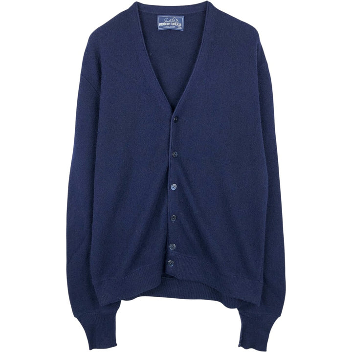 1990'S Robert Bruce Acrylic Knit Cardigan, Made in USA, Men's Size XL (approx.), Vintage unclear navy blue type Vintage Second Hand