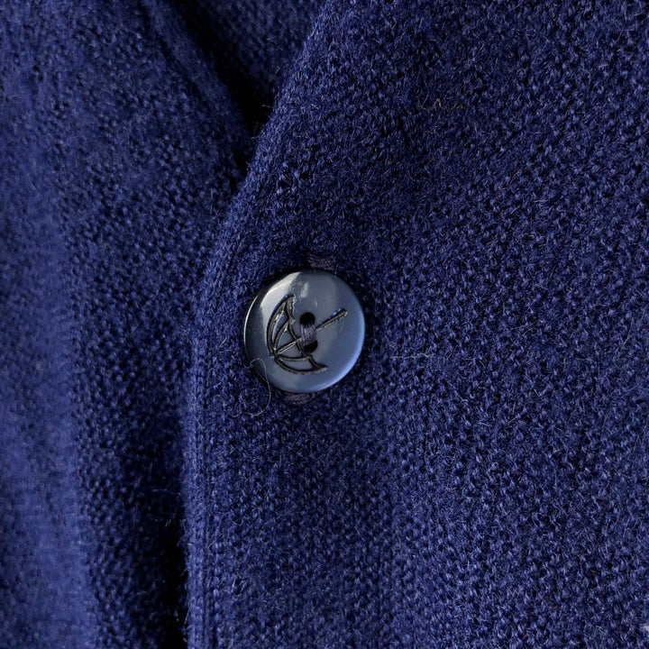 1990'S Robert Bruce Acrylic Knit Cardigan, Made in USA, Men's Size XL (approx.), Vintage unclear navy blue type Vintage Second Hand
