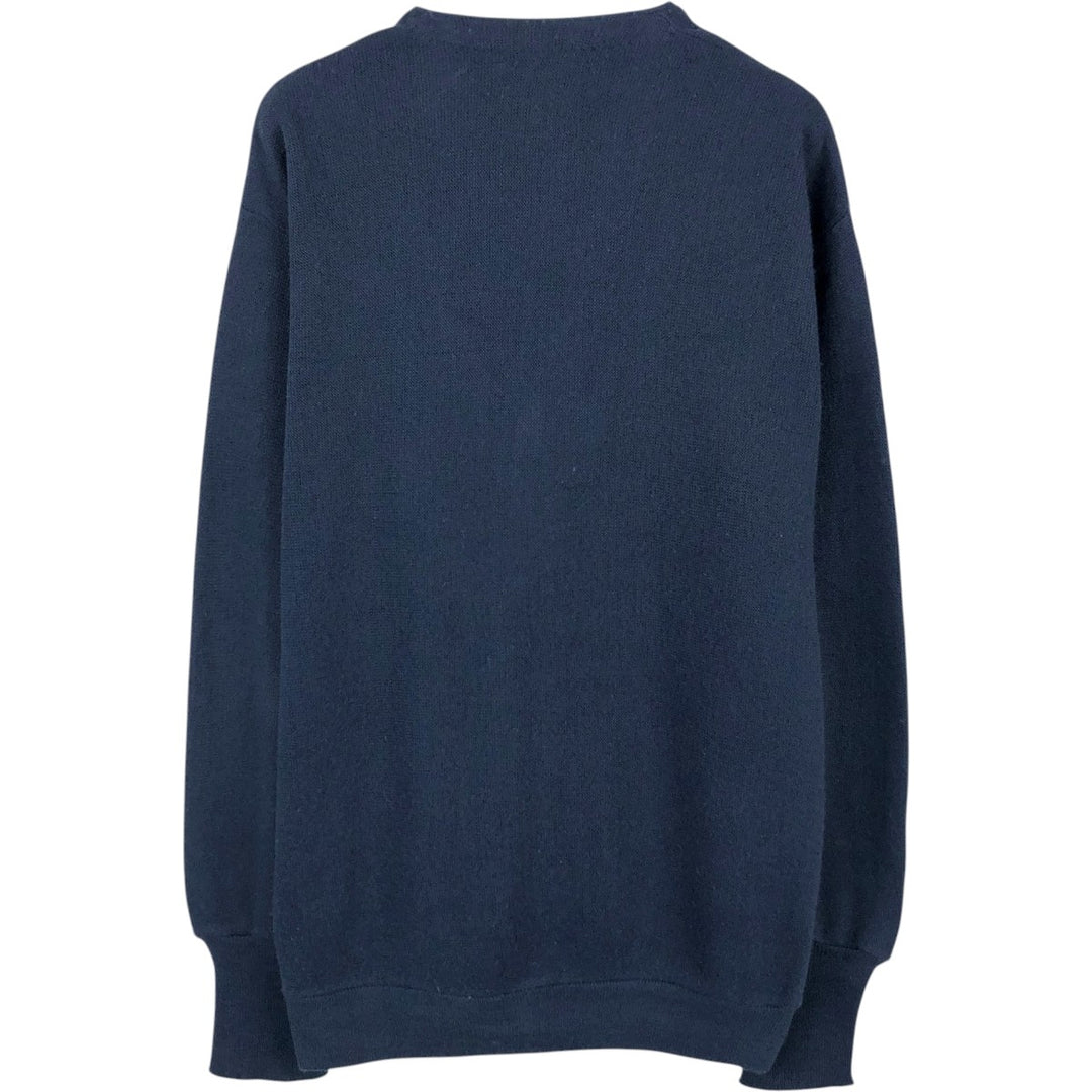 ParFour Acrylic Knit Cardigan, Made in USA, Men's Size L (Equivalent), Vintage acrylic navy blue type Vintage Second Hand