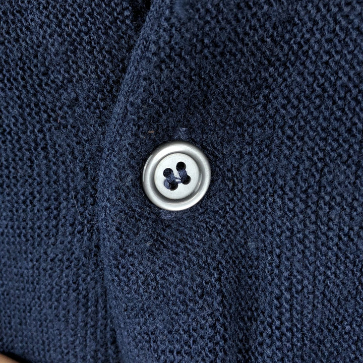 ParFour Acrylic Knit Cardigan, Made in USA, Men's Size L (Equivalent), Vintage acrylic navy blue type Vintage Second Hand