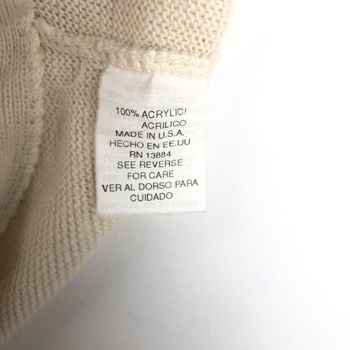 IZOD Acrylic Knit Cardigan, Made in USA, Men's Size L acrylic Beige type Vintage Second Hand