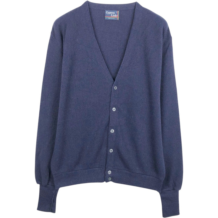 Cypress Links knit cardigan, made in USA, men's size L equivalent, vintage. unclear navy blue type Vintage Second Hand