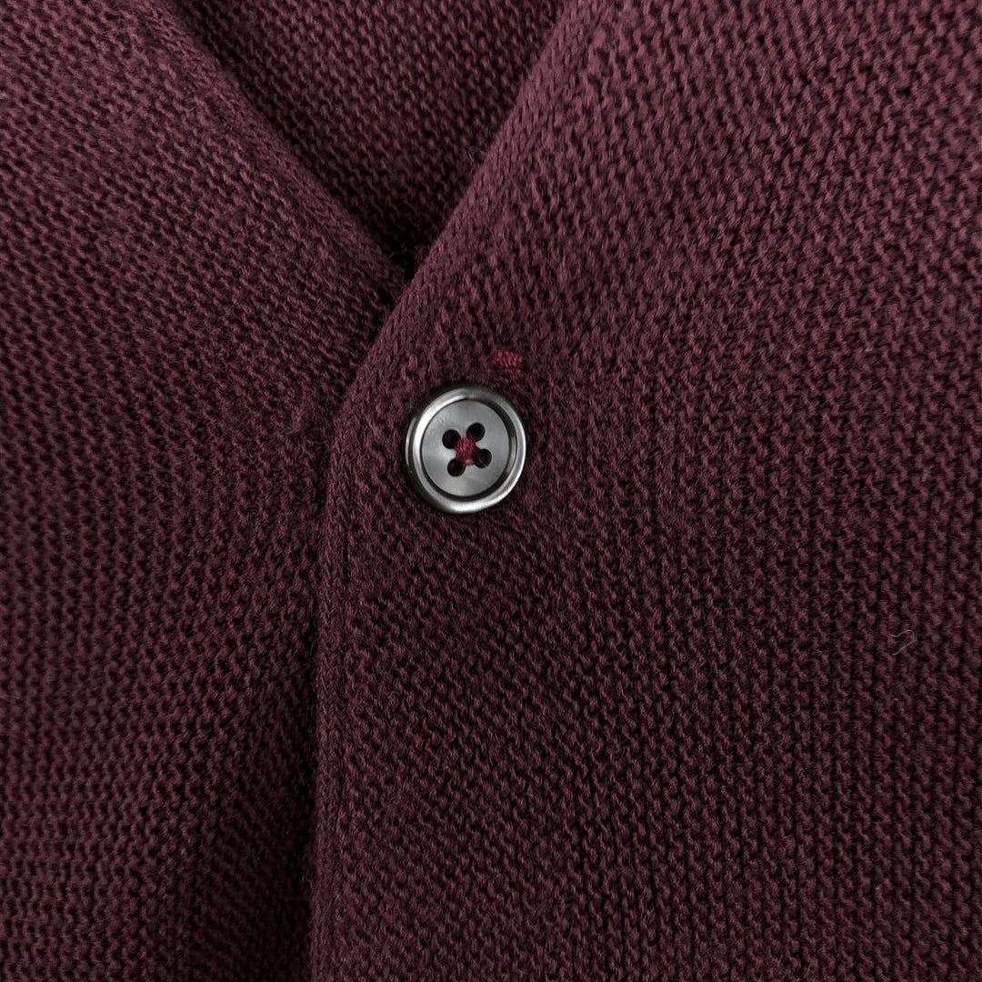 90'S IZOD acrylic knit cardigan, made in the USA, men's size XL, vintage acrylic wine-red Vintage Second Hand