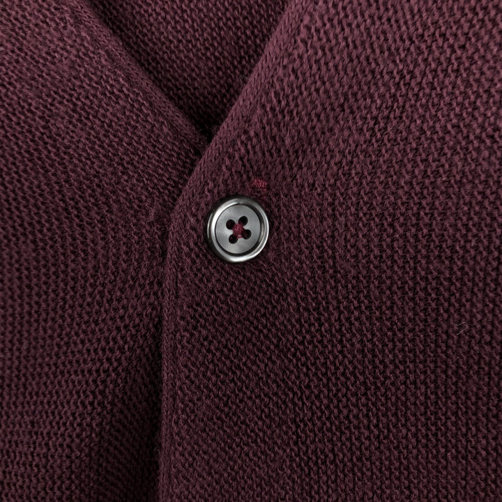 90'S IZOD acrylic knit cardigan, made in the USA, men's size XL, vintage acrylic wine-red Vintage Second Hand