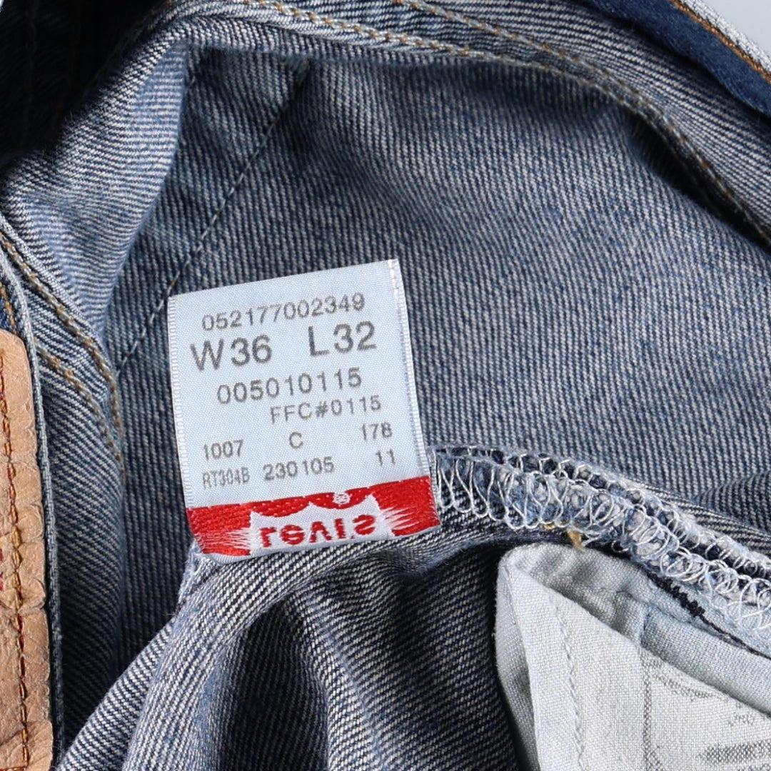 Levi's 501 straight denim pants for men, size W36 cotton blue type Vintage Second Hand