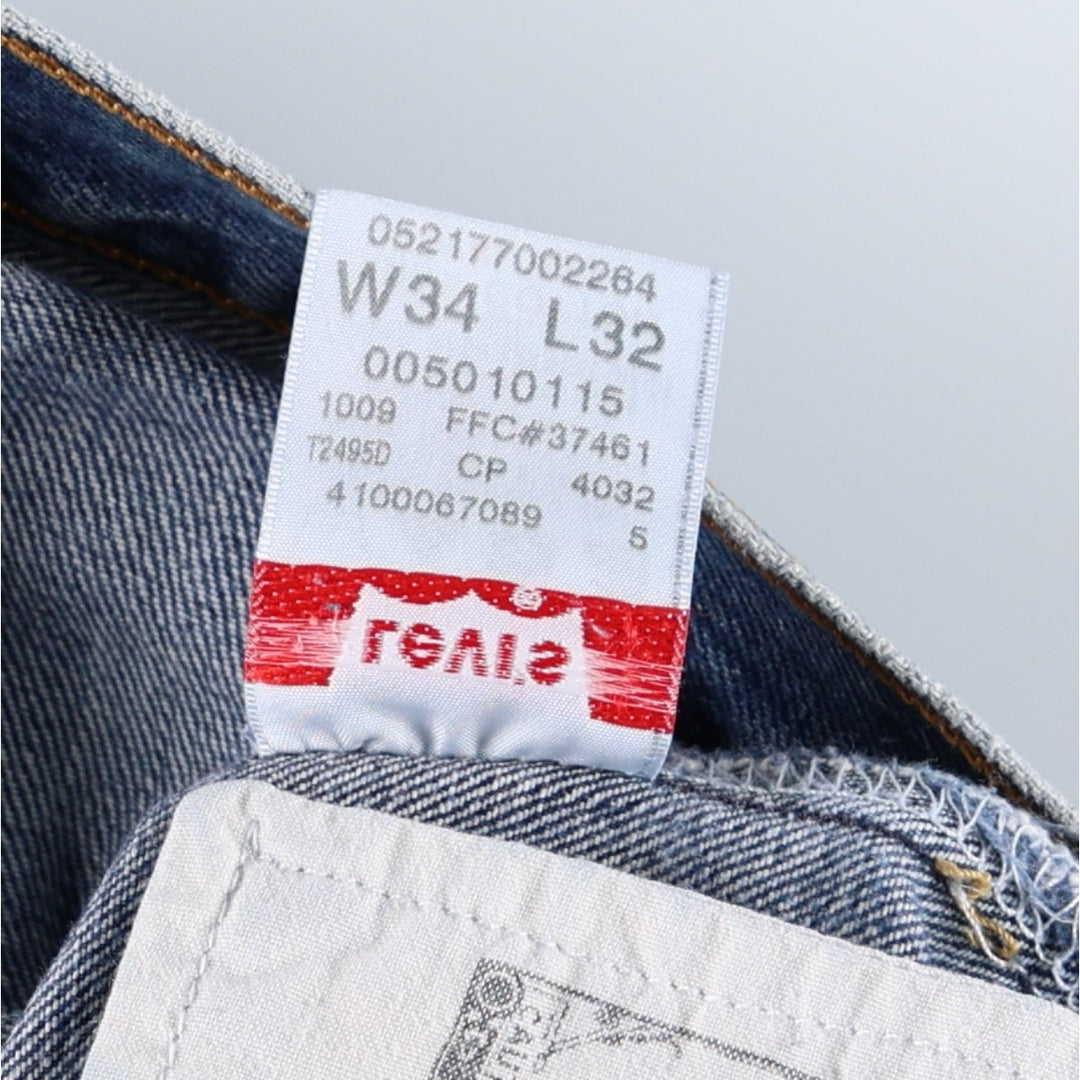 Levi's 501 straight denim pants for men, size W34 cotton blue type Vintage Second Hand