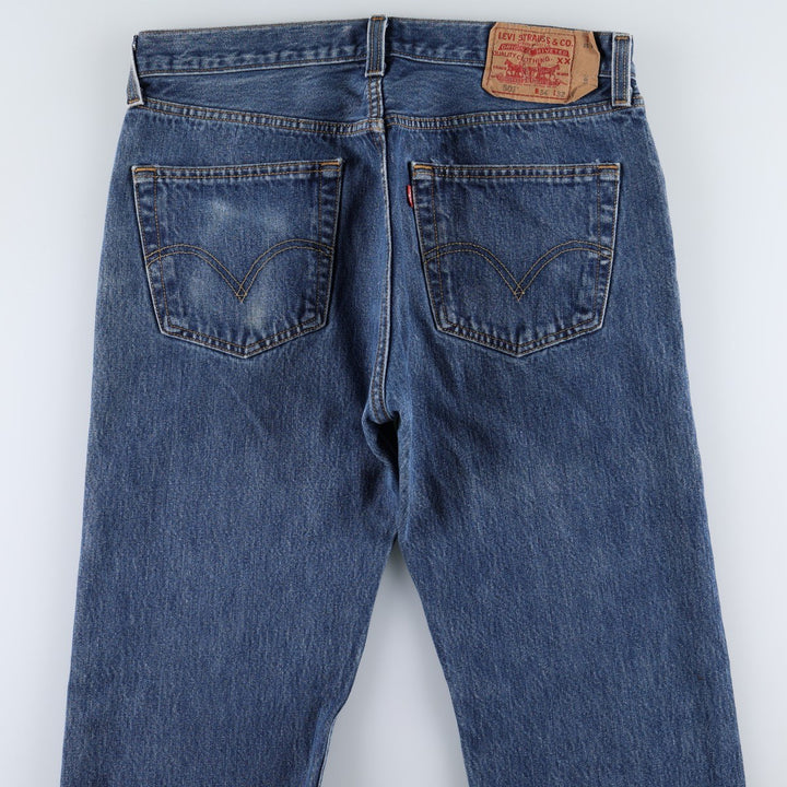 Levi's 501 straight denim pants for men, size W34 cotton blue type Vintage Second Hand