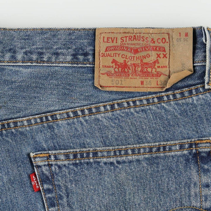 Levi's 501 straight denim pants for men, size W38 cotton blue type Vintage Second Hand