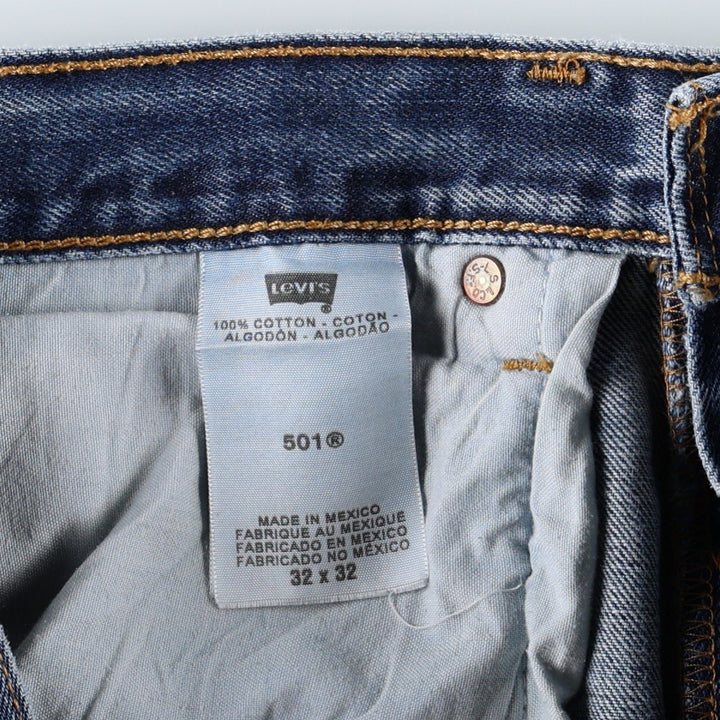 Levi's 501 straight denim pants for men, size W32 cotton blue type Vintage Second Hand