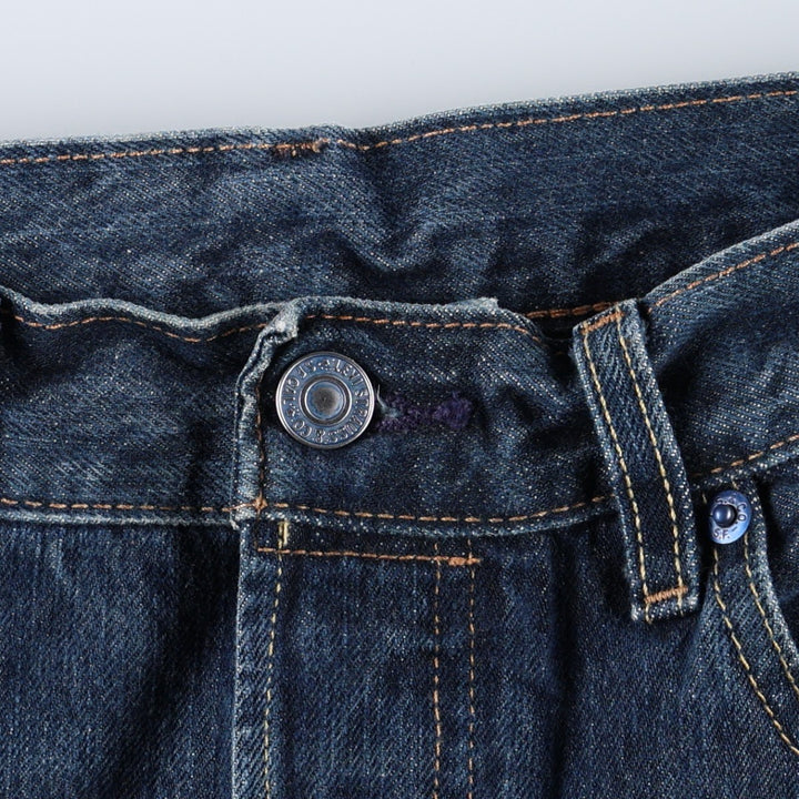 Levi's 501 LEVI'S PREMIUM Big E straight denim pants, men's size W32 (approx.) cotton navy blue type Vintage Second Hand