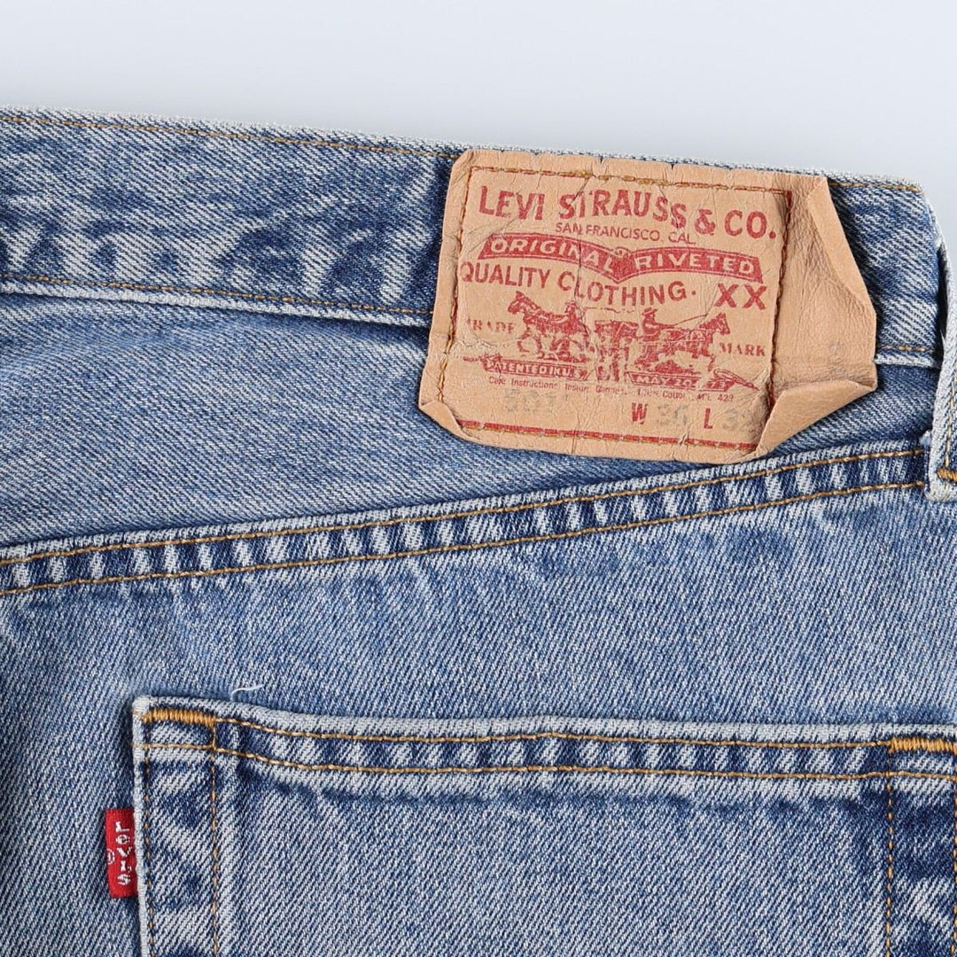 00'S Levi's 501 straight denim pants for men, size W36 cotton blue type Vintage Second Hand