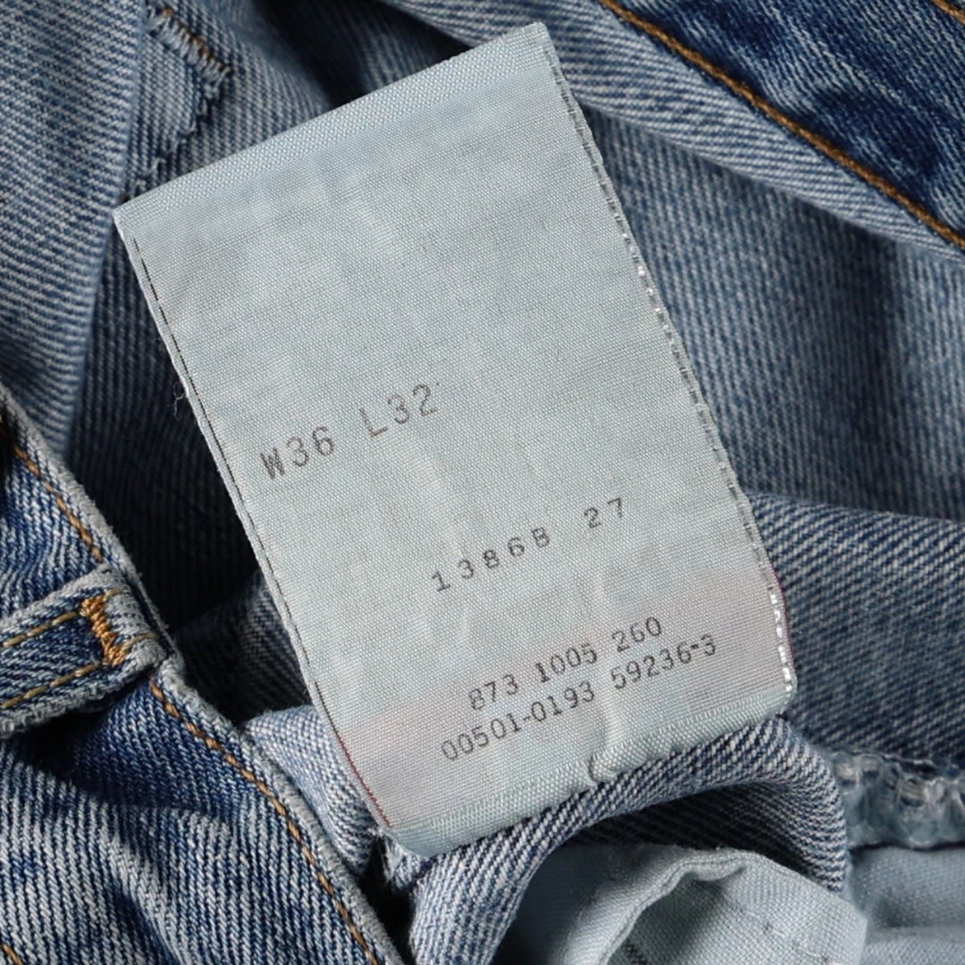 00'S Levi's 501 straight denim pants for men, size W36 cotton blue type Vintage Second Hand