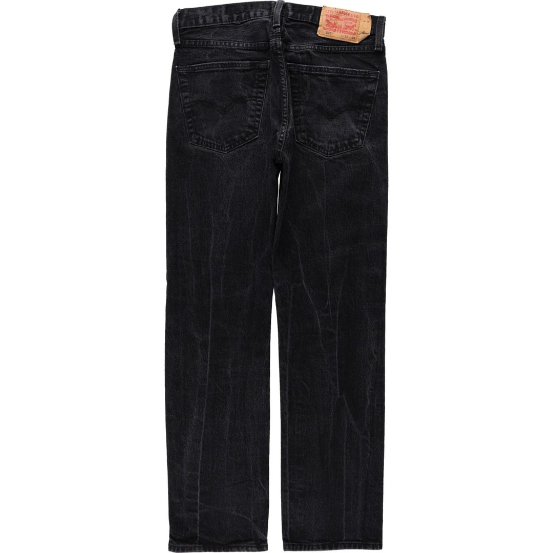 Levi's 501 Black Denim Straight Denim Pants for Men, W32 equivalent cotton black type Vintage Second Hand