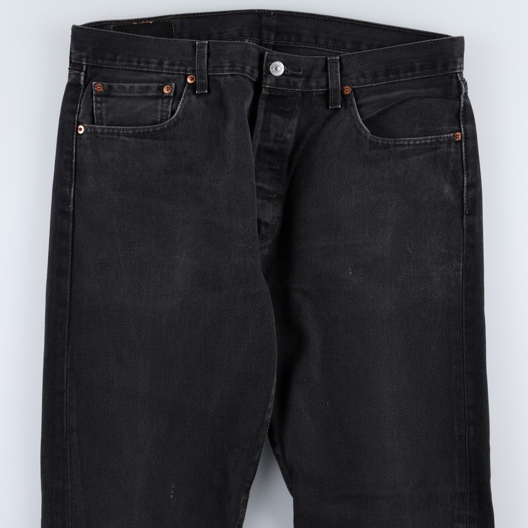 Levi's 501 Black Denim Straight Denim Pants for Men, W34 equivalent cotton black type Vintage Second Hand
