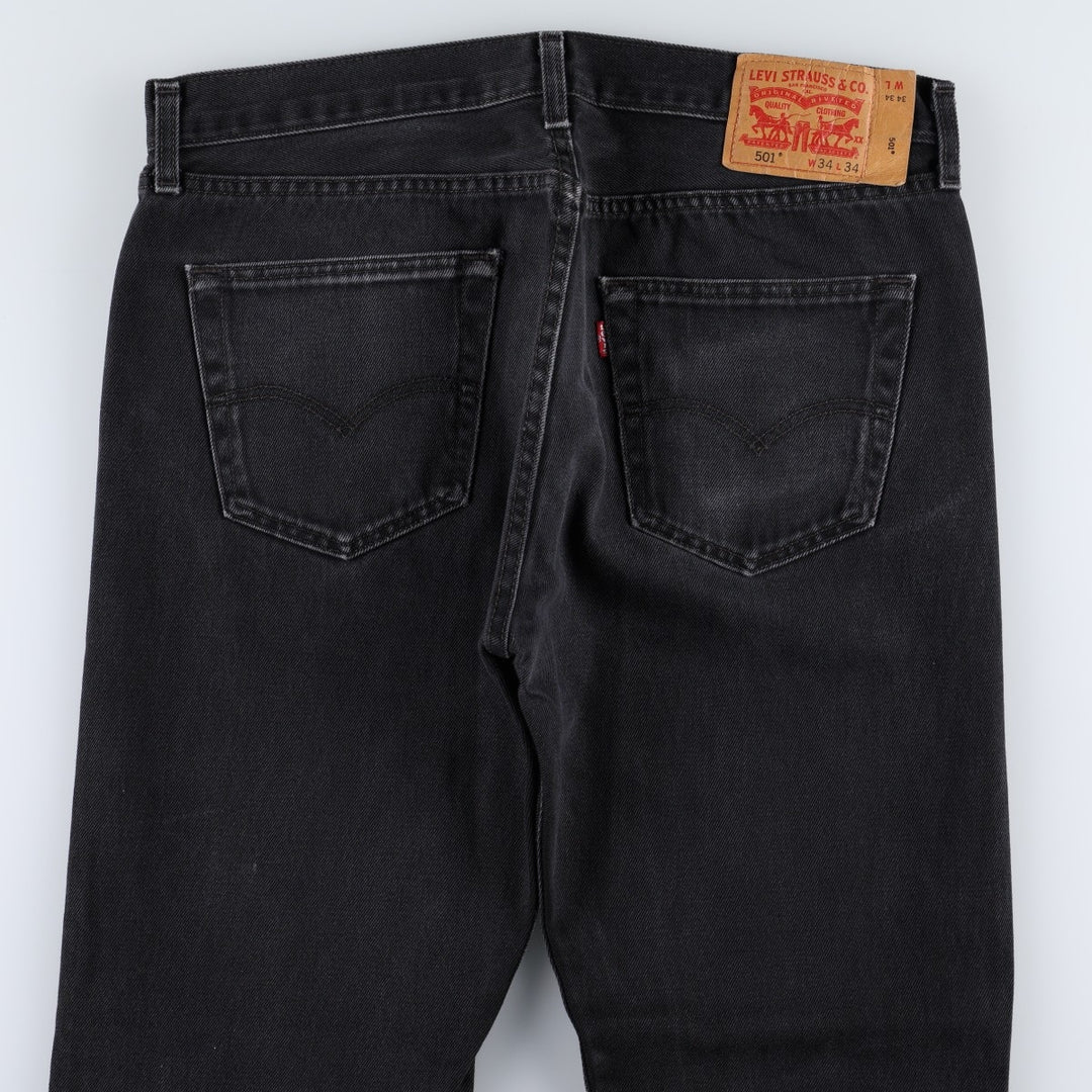 Levi's 501 Black Denim Straight Denim Pants for Men, W34 equivalent cotton black type Vintage Second Hand