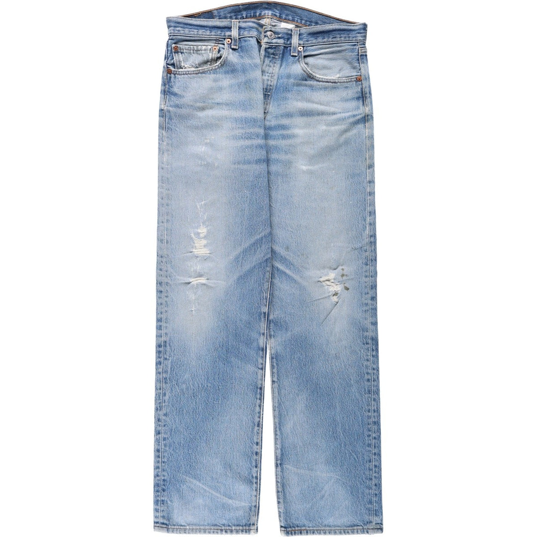 00'S Levi's 501 straight denim pants for men, size W34 cotton Blue type light blue Vintage Second Hand