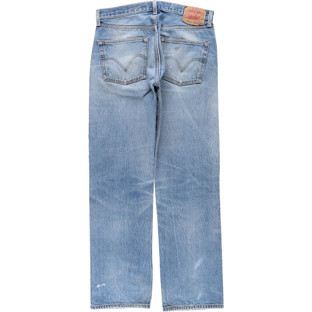 00'S Levi's 501 straight denim pants for men, size W34 cotton Blue type light blue Vintage Second Hand