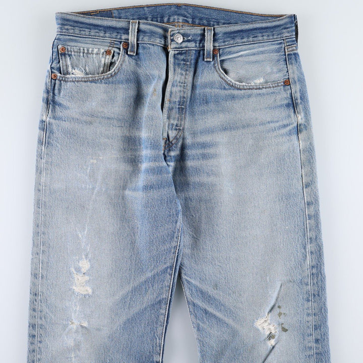 00'S Levi's 501 straight denim pants for men, size W34 cotton Blue type light blue Vintage Second Hand