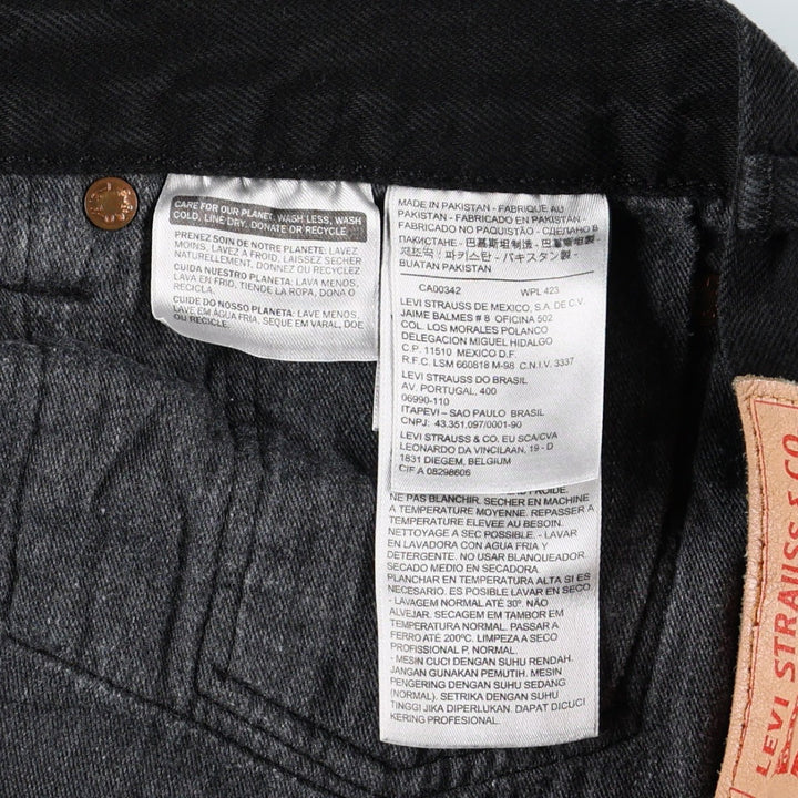 Levi's 501 Black Denim Straight Denim Pants for Men, W35 cotton black type Vintage Second Hand