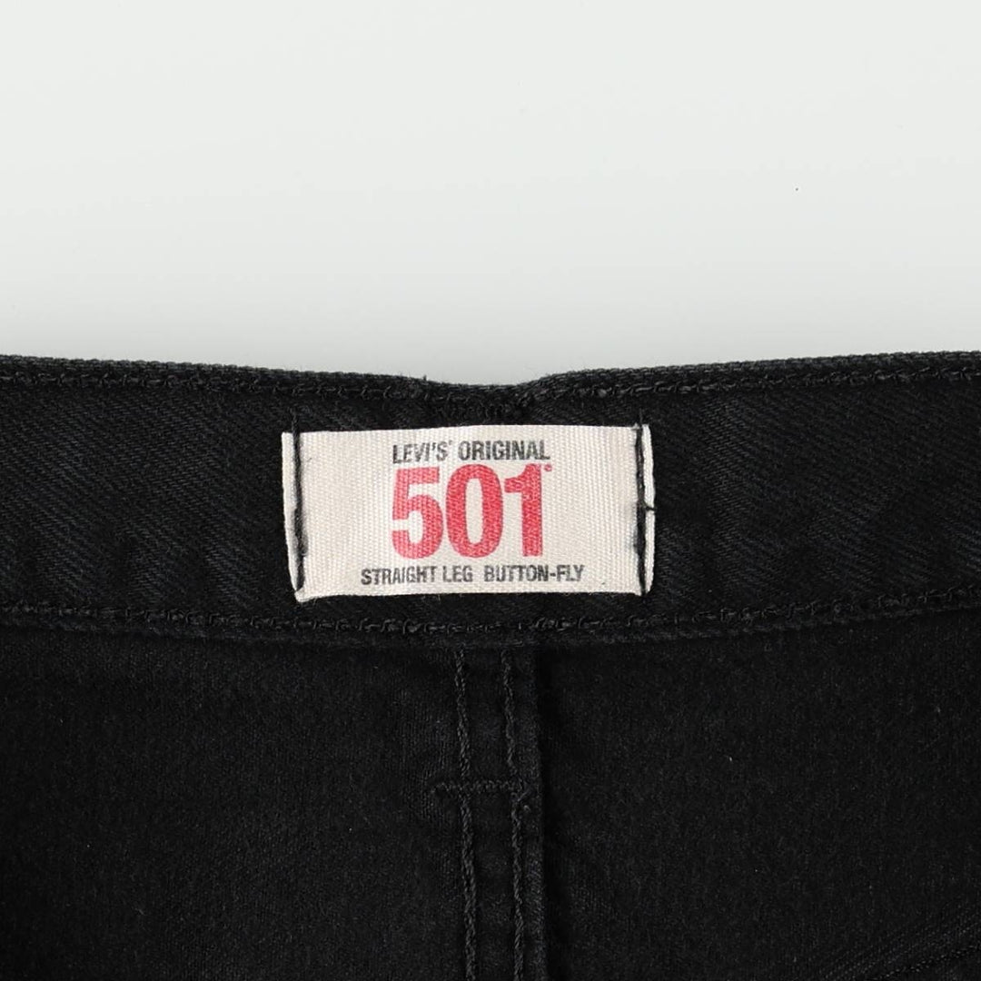 Levi's 501 Straight Leg Button-Fly Black Denim Straight Leg Jeans, Men's Size W33 (approx.) unclear black type Vintage Second Hand