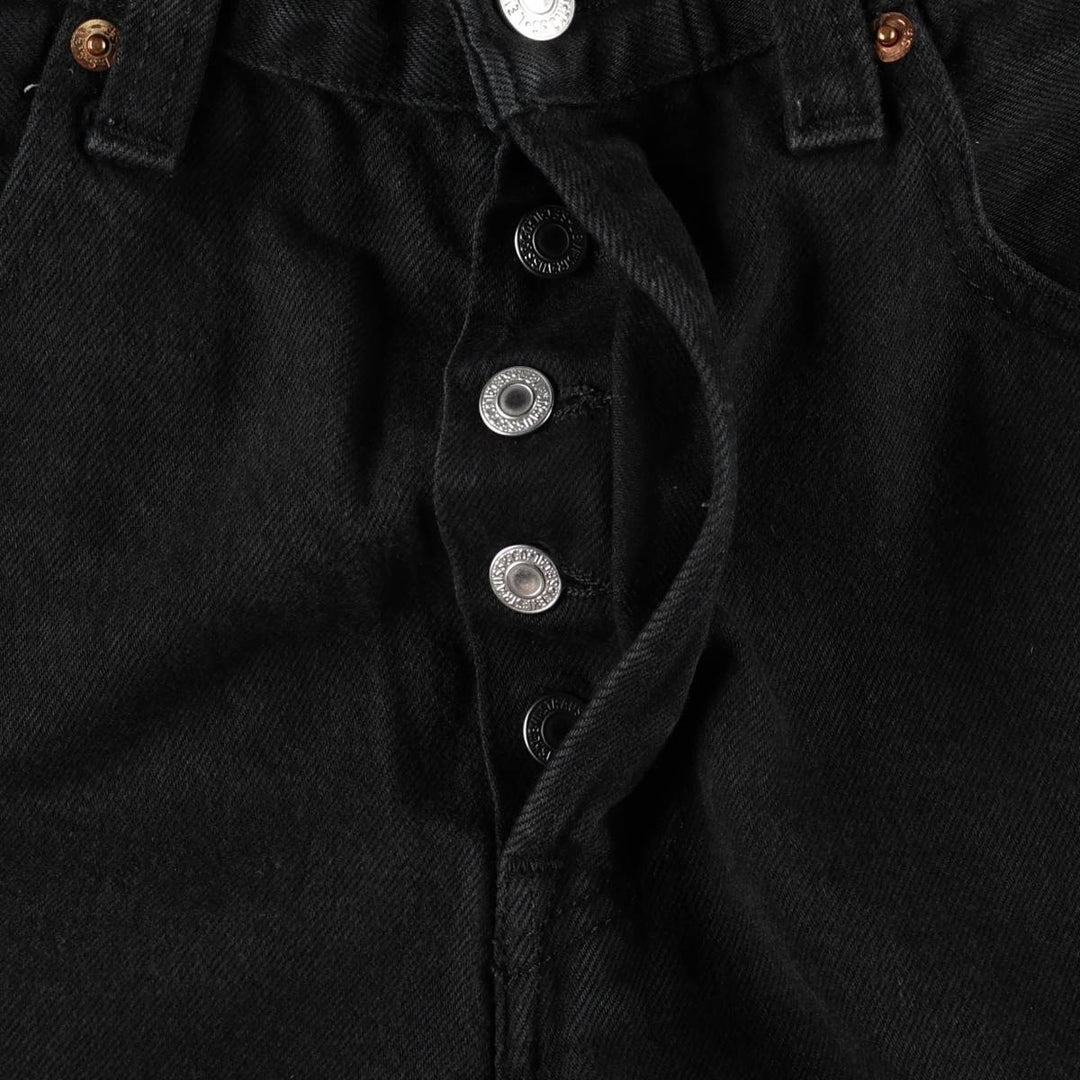 Levi's 501 Straight Leg Button-Fly Black Denim Straight Leg Jeans, Men's Size W33 (approx.) unclear black type Vintage Second Hand