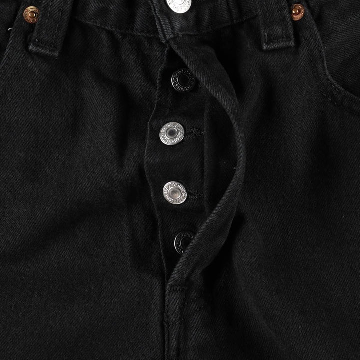 Levi's 501 Straight Leg Button-Fly Black Denim Straight Leg Jeans, Men's Size W33 (approx.) unclear black type Vintage Second Hand