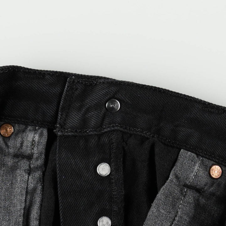 Levi's 501 Straight Leg Button-Fly Black Denim Straight Leg Jeans, Men's Size W33 (approx.) unclear black type Vintage Second Hand